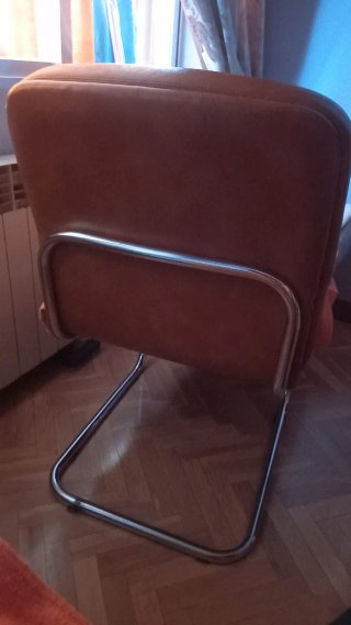 2 Sillones Vintage Cuero y Acero Cromado