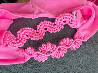 Bikini Macramé Lujo Rosa Nuevo con hombreras