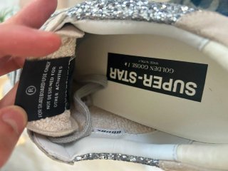 Golden Goose Sneakers Glitter Beige Argento