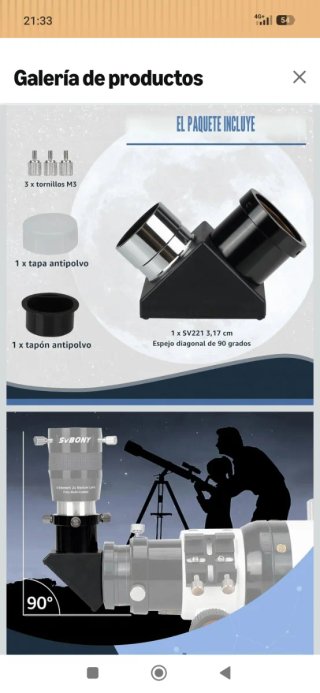 Espejo Diagonal Svbony SV221 Nuevo