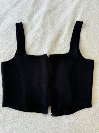 Top Corsé Negro Cierre Frontal Talla S