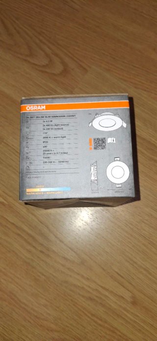 3x Focos LED Osram Slim 85mm 3000K