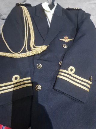 Traje de comunión Uniforme militar azul con dorado