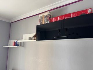 Conjunto de mueble de salón moderno blanco y negro