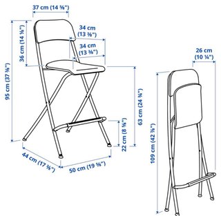 Silla alta plegable Ikea blanco