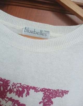 T-shirt Bluebells bianca stampa vintage
