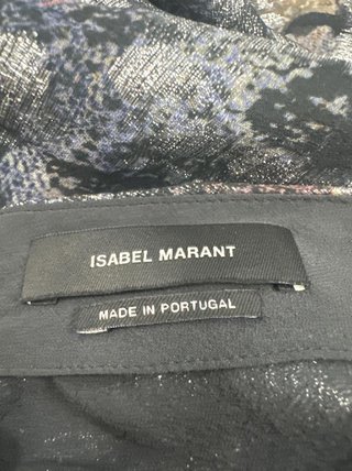 Falda Isabel Marant Negra y Plateada
