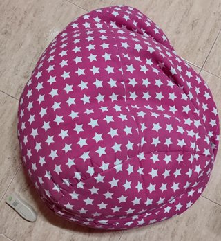 Puff infantil rosa Pitufina estrellas