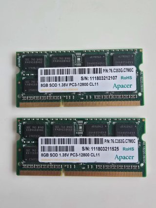 2x RAM Apacer DDR3 8GB sodimm (Total 16gb)