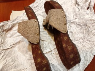 Zoccoli Scholl beige/marrone mai usati