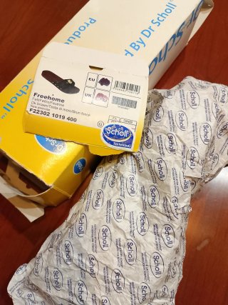 Zoccoli Scholl beige/marrone mai usati