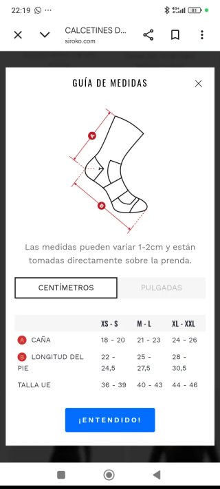 Calcetines Siroko S1 Azul Talla M/L