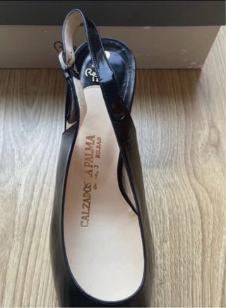 Zapatos destalonados cuero autentico negros