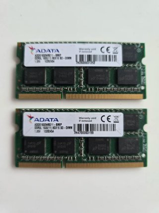 2x RAM Adata DDR3 8GB sodimm (Total 16gb)