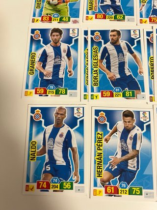 Lote cartas RCD Espanyol Adrenalyn 18/19