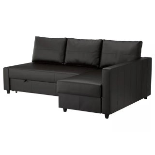 Sofá Cama Chaise-Longue Friheten Ikea Negro