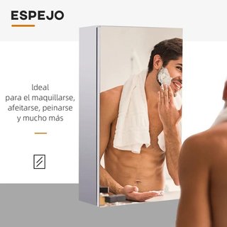 Armario de Baño con Espejo de Pared con Puerta
