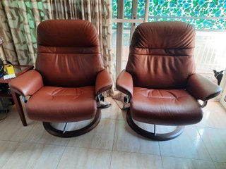2 Sillones Stressless Sunrise L Piel Marrón
