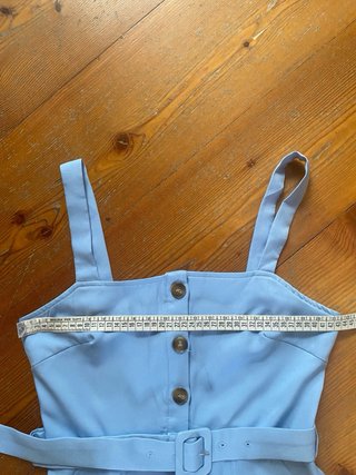 Vestito chemisier azzurro con bottoni