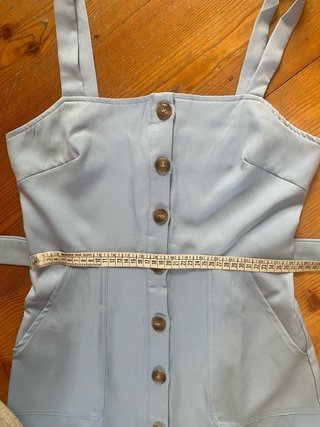 Vestito chemisier azzurro con bottoni
