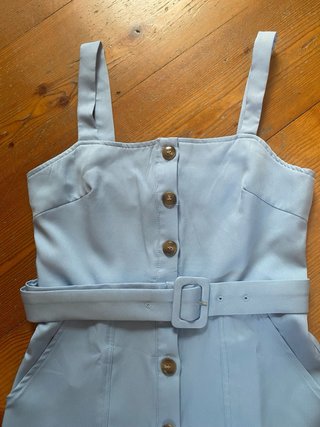 Vestito chemisier azzurro con bottoni