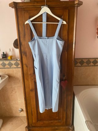 Vestito chemisier azzurro con bottoni