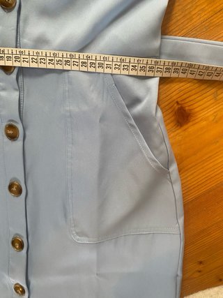 Vestito chemisier azzurro con bottoni