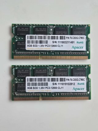 2x RAM Apacer DDR3 8GB sodimm (Total 16gb)