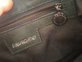 Borsa a mano Stella McCartney verde scuro con catena