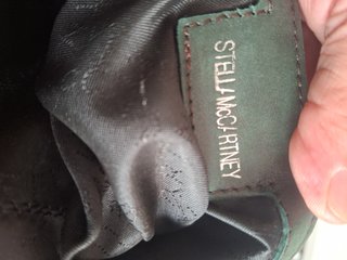Borsa a mano Stella McCartney verde scuro con catena
