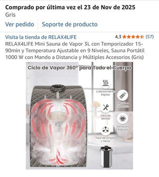 Mini Sauna Portátil HOMASIS Gris