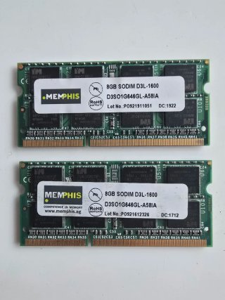 2x RAM Memphis DDR3 8GB sodimm (Total 16gb)