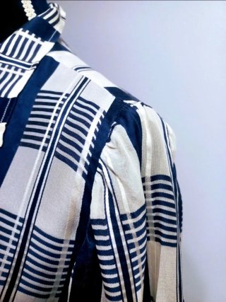 Camicia Seta Vintage Blu/Bianca Sartoriale