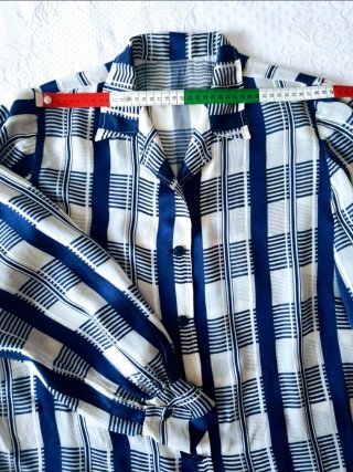 Camicia Seta Vintage Blu/Bianca Sartoriale