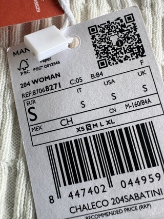 Chaleco Mango Talla S Cable Knit
