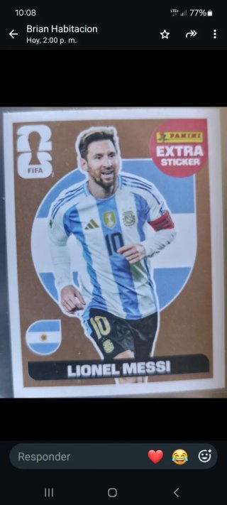 Cromo Lionel Messi Panini Extra Sticker