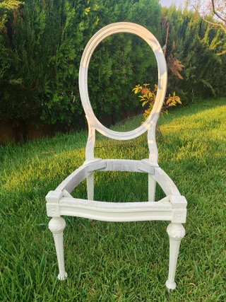 Estructura Silla Clásica Blanca Madera 3 unidades