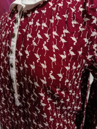 Vestido flamencos cuello Peter Pan