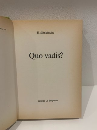 Libro Quo Vadis? Ed. La Sorgente vintage