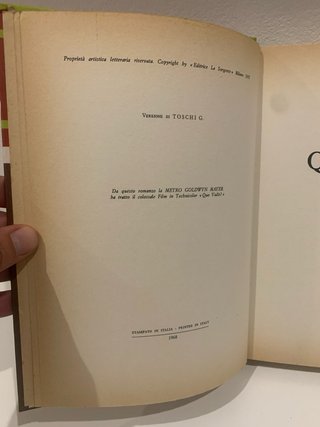 Libro Quo Vadis? Ed. La Sorgente vintage