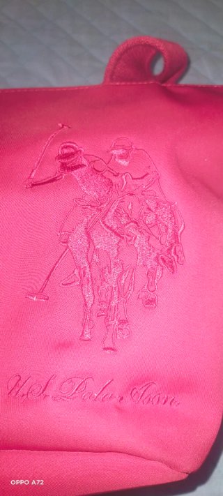Borsetta U.S. Polo Assn. stoffa rosa. Roso