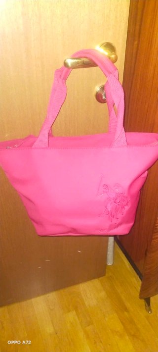 Borsetta U.S. Polo Assn. stoffa rosa. Roso