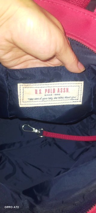 Borsetta U.S. Polo Assn. stoffa rosa. Roso