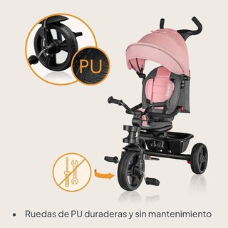 Triciclo LIONELO Haari Evolutivo Niños color rosa