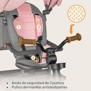 Triciclo LIONELO Haari Evolutivo Niños color rosa