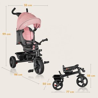 Triciclo LIONELO Haari Evolutivo Niños color rosa