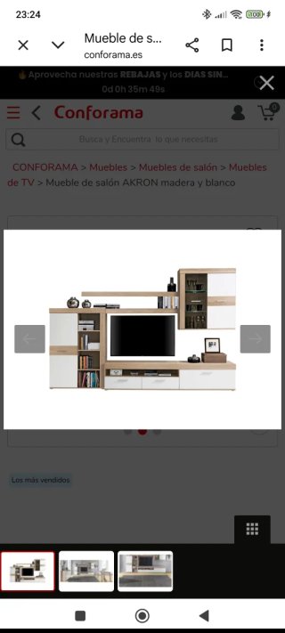 Mueble modular madera y cristal