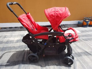 Carrito gemelar Bebe due rojo