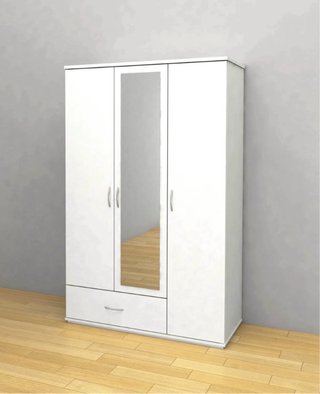 Armario 3 puertas blanco con espejo