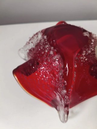 Cenicero de cristal rojo vintage